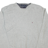 TOMMY HILFIGER Mens Jumper Grey Tight Knit L
