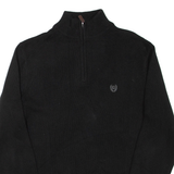 CHAPS Mens Jumper Black 1/4 Zip Tight Knit M