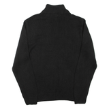 CHAPS Mens Jumper Black 1/4 Zip Tight Knit M