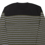CALVIN KLEIN Mens Patterned Jumper Black Striped Tight Knit L