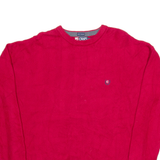 CHAPS RALPH LAUREN Mens Jumper Red Herringbone Tight Knit L