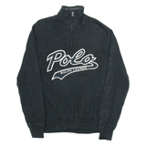 POLO RALPH LAUREN Mens Jumper Black 1/4 Zip Tight Knit M