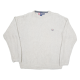 CHAPS RALPH LAUREN Mens Jumper Grey Herringbone Tight Knit XL