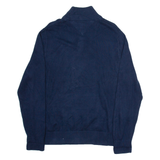TOMMY HILFIGER Mens Jumper Blue 1/4 Zip Tight Knit L