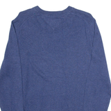 TOMMY HILFIGER Mens Jumper Blue V-Neck Tight Knit S