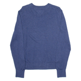 TOMMY HILFIGER Mens Jumper Blue V-Neck Tight Knit S
