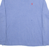 POLO RALPH LAUREN Mens Jumper Blue 1/4 Zip Tight Knit L
