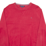 TOMMY HILFIGER Mens Jumper Red Tight Knit L