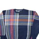 NAUTICA Mens Patterned Jumper Blue Check Tight Knit XL