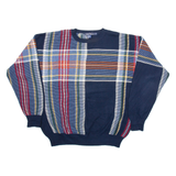 NAUTICA Mens Patterned Jumper Blue Check Tight Knit XL