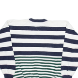TOMMY HILFIGER Mens Patterned Jumper White Striped Tight Knit XL