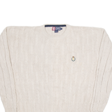 CHAPS RALPH LAUREN Mens Jumper Beige Cable Knit XL