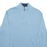 NAUTICA Mens Jumper Blue 1/4 Zip Tight Knit L
