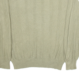 NAUTICA Mens Jumper Green Diamond V-Neck Tight Knit L