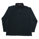 NAUTICA Mens Jumper Black Button Neck Tight Knit XL