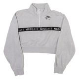 NIKE Air Womens Sweatshirt Grey 1/4 Zip S