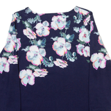 JOULES Floral Thin Feel Womens Sweatshirt Blue UK 10