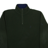NAUTICA Mens Sweatshirt Green 1/4 Zip M