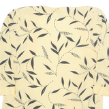 Womens Kimono Blouse Yellow 3/4 Sleeve Floral S