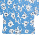 Womens Kimono Blouse Blue Button Neck Off Shoulder Floral UK 14