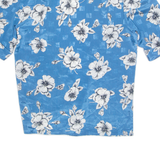 Womens Kimono Blouse Blue Button Neck Off Shoulder Floral UK 14