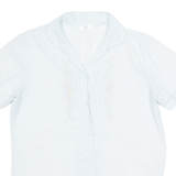 Embroidered Womens Shirt Blue Collared S