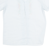 Embroidered Womens Shirt Blue Collared S