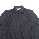 JULIETTA Womens Shirt Black Collared Long Sleeve 90s M
