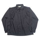 JULIETTA Womens Shirt Black Collared Long Sleeve 90s M