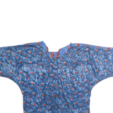 Womens Printed Blouse Blue 3/4 Sleeve Paisley M