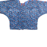 Womens Printed Blouse Blue 3/4 Sleeve Paisley M