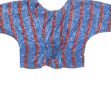 Womens Printed Blouse Blue 3/4 Sleeve Paisley M