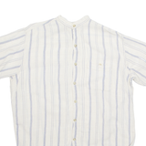 COUNTRY SPORT PRODUCTS Womens Printed Shirt Cream Button Neck Pinstripe M