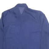 FANIA FASHION Sheer Womens Shirt Blue Collared Long Sleeve M