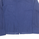 FANIA FASHION Sheer Womens Shirt Blue Collared Long Sleeve M