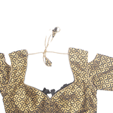 Womens Cropped Top Gold Crazy Pattern S