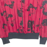 YESSICA Womens Printed Blouse Red Button Neck Long Sleeve 90s Floral S