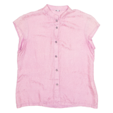 IDEALE Womens Shirt Pink Button Neck M