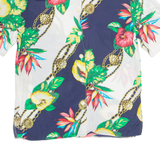Womens Printed Shirt Blue Collared Viscose Floral UK 10