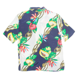 Womens Printed Shirt Blue Collared Viscose Floral UK 10