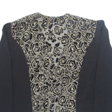 YOUR SIXTH SENSE Womens Kimono Blouse Black 90s Crazy Pattern M