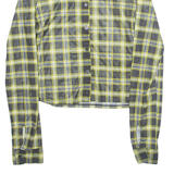 DIVIDED Sheer Womens Printed Shirt Black Collared Long Sleeve Check S