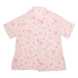 Sheer Womens Printed Shirt Pink Collared Floral L
