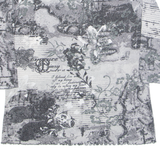 HARMONY Womens Printed Top Grey 3/4 Sleeve Floral L