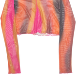 MOTEL Sheer Womens Printed Top Red Long Sleeve Crazy Pattern XS