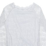 Womens Top Grey Long Sleeve Nylon M