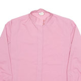 FEKON Womens Shirt Pink Button Neck Long Sleeve 90s M