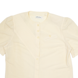 Womens Top Yellow Button Neck 90s UK 20