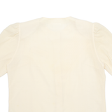 Womens Top Yellow Button Neck 90s UK 20