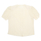 Womens Top Yellow Button Neck 90s UK 20